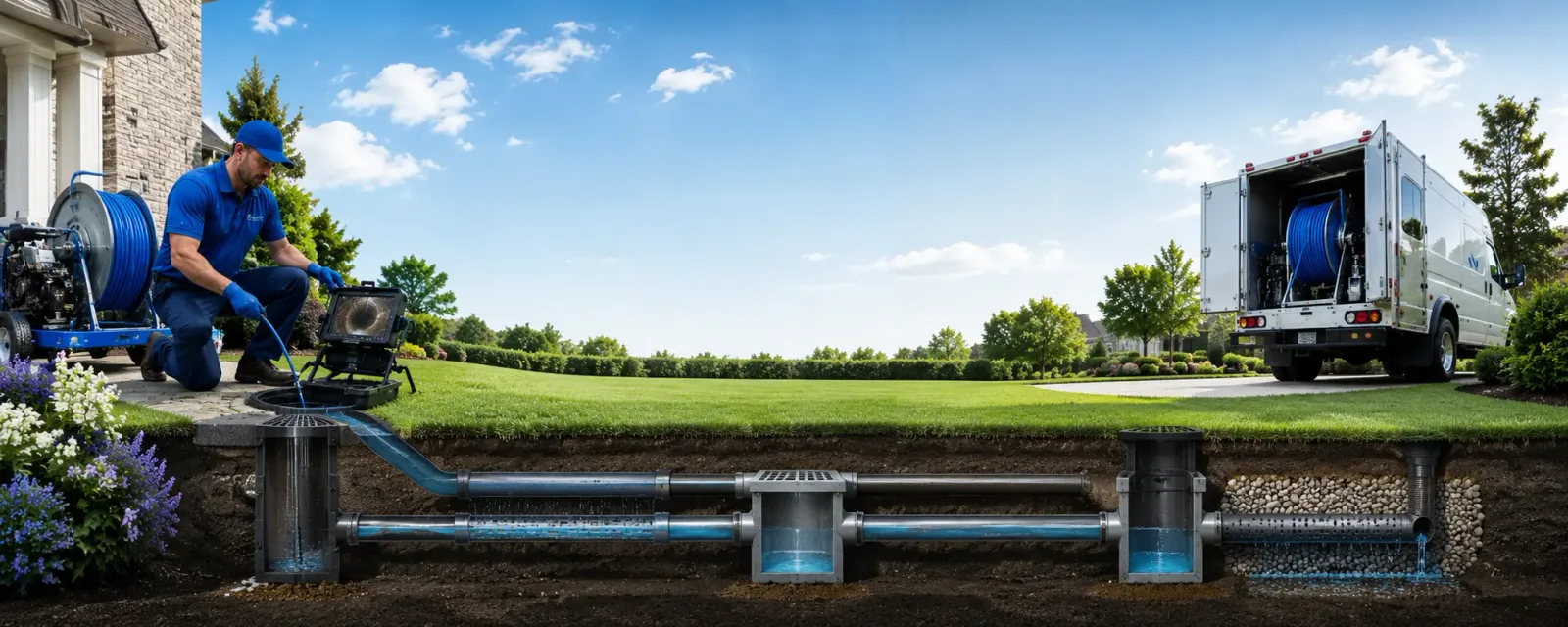 Outdoor drain cleaning information for Grand Mound, IA
